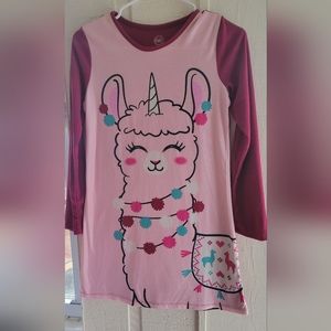 EUC Girls Llama Nightgown